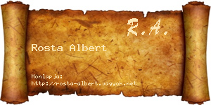 Rosta Albert névjegykártya